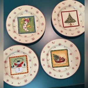 Set of 4 Sakura “Happy Holidays” plates